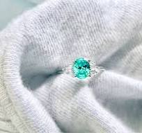 Mint Sapphire Paraiba Tourmaline Engagement/Women's Ring 925 Silver