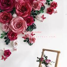 Make a giant paper flower wall decoration for about $20 and make a bold art statement in a large space without spending much money. 30cm Diy Paper Flowers Wall Decor Artificial Roses Backdrop Wedding Decoration Birthday Party Event Supplies Party Backdrops Aliexpress