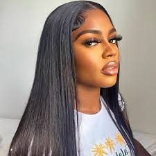 Amazon.com : FACMOOD Real Wear and Go Glueless Wig Human Hair Straight, 6x4  Pre-Cut Lace Ready to Go Glueless Wigs Pre-Plucked, HD Transparent No Glue  Lace Front Closure Wigs for Women 200%