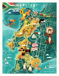 Map Of Cape Town By Dieter Braun Kaapstad Poster Grafisch