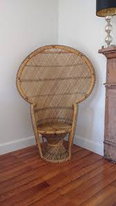 reserve for kendrick h large vintage rattan peacock chair with high back fan bohemian statement piece boho mid century modern boho chic rattan peacock chair vintage wicker chair rattan