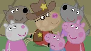 Paw patrol characters and cute songs like 'baa baa black sheep'. Peppa Pig Netflix