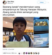 Finance minister lim guan eng (picture) said the account committee has agreed for all the collected amount from the. Kanak Kanak Derma Ratusan Ringgit Ke Tabung Harapan Ini Respon Rakyat Malaysia Setuju Ke Tidak