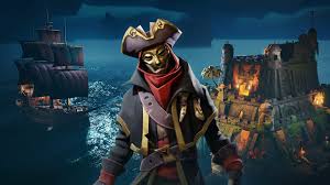 A Pirate Ship Navigates The Blood Red Waters, Storm Clouds, And Red Sun Of  The Devil'S Shroud In Sea Of Thieves In The Sea Of Thieves Art Style On  Craiyon