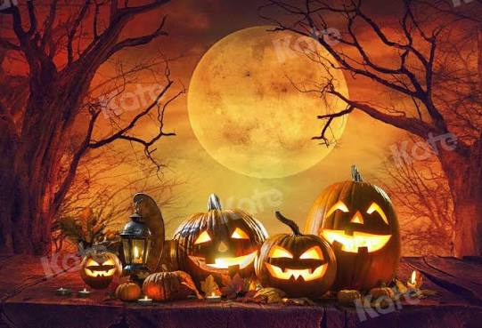 Spooky Halloween Jack-O-Lantern Backdrop