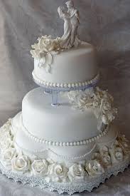 Classic Three Tier Pillared White Rose Wedding Cake Walmart Wedding Cake Wedding Cake Roses Tiered Wedding Cake
