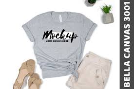Download Free Craft Mockups Download Bella Canvas 3001 Athletic Heather Flat Lay Mockup Free Design Resources