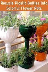Recycle Plastic Bottles Into Colorful Flower Pots Small Garden Balcony Plastic Bottle Planter Recycle Plastic Bottles Colorful Flower Pot