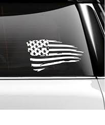 All american flag decals are custom made to your specifications of size and color. White Tattered American Flag Car Decal Buy Online In Grenada At Grenada Desertcart Com Productid 40526198