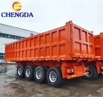 45 Cubic Meters 4 Axle End Dump Trailer Hydraulic Three Axle 70 Ton Tipper  Trailer