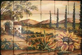 tuscan vineyard tile murals