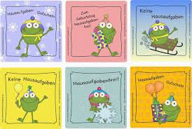 Als Kleine Uberraschung Fur Mein Schwiegercousinchen Ein Paar Hausaufgaben Gutscheine Fur Ihre Froschklass Hausaufgabengutschein Unterrichtsmaterial Schulideen