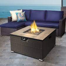 Belgard offers a line of attractive stone outdoor fire pit kits that will not only add to the the universal appeal of an outdoor fire pit. Square Steel Gas Fire Pit Heater Outdoor Teamson Home Uk