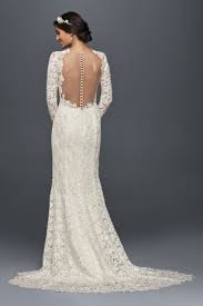 Long Sleeve Lace Wedding Dress With Open Back David S Bridal Long Sleeve Wedding Dress Lace Wedding Gowns Lace Petite Wedding Dress