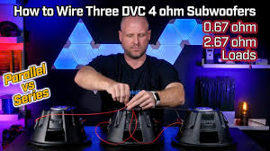 This is how i wire 2 4ohm dvc subs to a 2ohm load. How To Wire Three Subwoofers Dvc 4 Ohm 0 67 Ohm Parallel Vs 2 67 Ohm Series Youtube