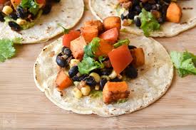 We're tucking the fillets into soft tortillas slathered with a zesty lime mayo, along with seasonal sweet potatoes and chopped scallions. Barbecue Spiced Sweet Potato And Black Beans Tacos Zesty South Indian Kitchen