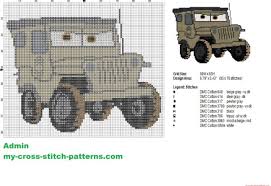 Total 4 designs.hope you'll find something here for your next cross stitch project. Sarge A Character From Disney Cars Cross Stitch Pattern Archives Free Cross Stitch Patterns Simple Unique Alphabets Baby