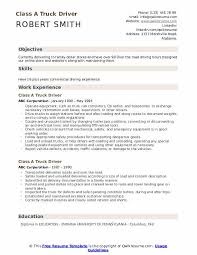 class a truck driver resume samples