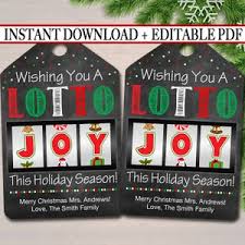 Christmas Lottery Gift Card Holder Printable Thanks A Lotto Etsy