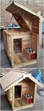 Wood Pallet Dog House Idea Dog House Diy Diy Dog House Pallets Building A Dog Kennel