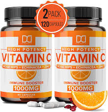 Amazon Com Vitamin C 1000mg W Rose Hips Zinc Echinacea Supplement For Immune Support For Adults Kids V In 2020 Echinacea Benefits Vitamins Immune System Boosters