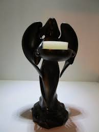 Partylite Dark Bronze Holy Night Angel 8 Tealight Candle Cup Holder Free Ship Candle Cup Tea Light Candles Tea Lights