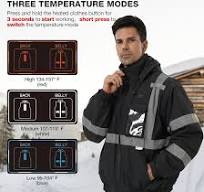 DPSAFETY Veste chauffante de sécurité, veste chauffante réfléchissante 3M,  veste imperméable haute visibilité classe 3, veste de travail haute ...