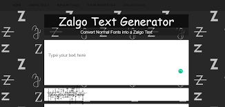 Considering the various written languages use another set of. Zalgo Text Generator È§ N á¸' Fontbyte
