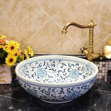 Blue And White Chinese Antique Ceramic Sink Countertop Wash Basin Countertops Blueandwhitedecor Blueandwhite Washba Sink Countertop Ceramic Sink Wash Basin