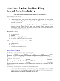 Limbah merupakan bagian tak terpisahkan dari kegiatan di lingkungan sekolah. Jenis Jenis Limbah Dan Daur Ulang Limbah Serta Manfaatnya