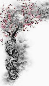 Black And White Cherry Blossom Tree Tattoo My Tattoo Change Change Cherryblossom Tattoo Diytattooimages Tree Sleeve Tattoo Tree Tattoo Designs Japanese Tattoo Symbols