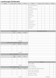 Landscape Estimate Form Landscape Landscape Plans Landscape Maintenance
