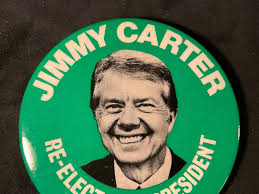 Vintage Re-elect Our President in 1980 Presidential Campaign Pinback/button 