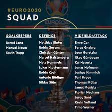 03 june, 2021 12:33 ist. Germany On Twitter Our 26 Man Squad For Euro2020 Diemannschaft Euro2020