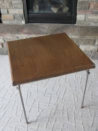 Vintage Samsonite Card Table 1950s Folding Table Metal Legs Faux Wood Design Shabby Chic Cardboard Bridge Table Fi Wood Design Folding Table Faux Wood
