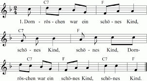 Noten Liedtext Und Midi Mp3 Zum Anhoren Des Lieds Dornroschen War Ein Schones Kind Dornroschen Lied Kinder Lied Dornroschen