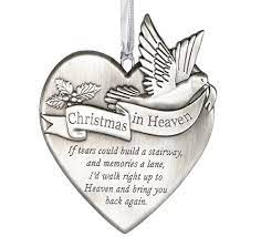 Each glass ornament is decorated with a glittery pale blue background and the words christmas in heaven.dad framed by. Christmas In Heaven Memorial Ornament Heart To Heart Sympathy Gifts