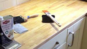 The surface should be smooth, washable and solid wooden worktops are very strong and durable. Sanding And Oiling A Kitchen Worktop Kitchen Worktop Wooden Worktops Wooden Worktop Kitchen