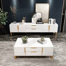 WoodFX Modern Stylish TV Stand 78" White Black