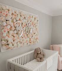 Oh Baby Flower Wall Girl Nursery Room Nursery Decor Girl Baby Bedding Sets