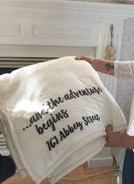 A Personalized Housewarming Throw Blanket Wedding Gift Retirement Gift Blanket With Words New Home New Job And The Adventure Begins Personalized Throw Blanket And So The Adventure Begins Throw Blanket