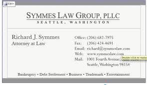 Seattle Bankruptcy Attorney Symmes Law Group Lawyer Business Card Unique Business Cards Networking Event