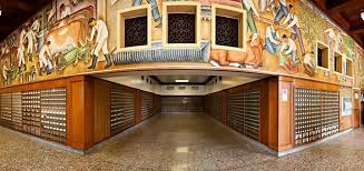 Ventura Post Office Gordon K Grant Mural Photo By Kamilo Bustamante Brooks Institute Read More Here Bi Office Mural California Homes Art Deco Architecture