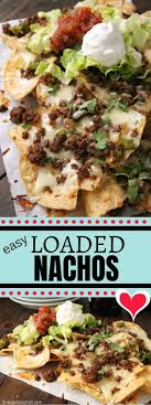 Loaded Nachos Easy Homemade Nachos With Taco Ground Beef Onions And Peppers Homemade Nachos Loaded Nachos Baked Nachos