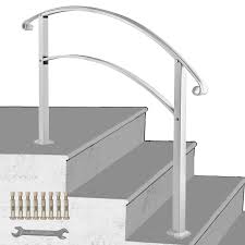 1 to 2 step railing. Iron Handrail Fits 2 To 3 Steps Stair Rail Hand Railing White Paver Gardens Ebay