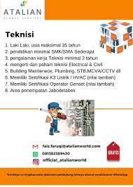 Semua sekolah yang dikelolanya sudah memperoleh akreditasi 'a' plus dari. Loker Temanku Atalian Global Service Teknisi Laki2 Facebook