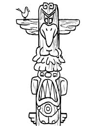A Bird Perched On A Totem Poles Coloring Page Totem Pole Drawing Totem Pole Pictures Native American Totem