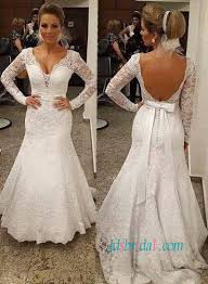 Buy long sleeve wedding dresses and get the best deals at the lowest prices on ebay! H1481 Sexy Open Back Long Sleeves Lace Mermaid Wedding Dress