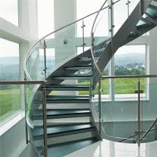 Spaceup step handrail fit for 3 or 4 steps wrought iron handrail for outdoor steps matte black stair railings with installation kit 3.9 out of 5 stars 11 $319.99 $ 319. China Modern Design Interior Curved Glass Staircase With Tempered Glass Railing China Curved Staircase Glass Staircase