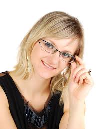 De Jonge Dame Die Van Nice Glazen Draagt. Stock Foto